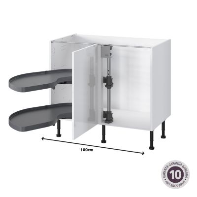 Rangement coulissant d'angle pour meuble de cuisine GoodHome Pebre 100 cm, gauche