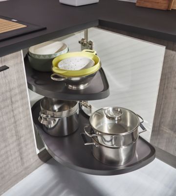Rangement coulissant d'angle pour meuble de cuisine GoodHome Pebre 100 cm, gauche