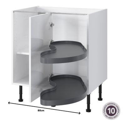 Rangement coulissant d'angle pour meuble de cuisine GoodHome Pebre 80 cm, droite
