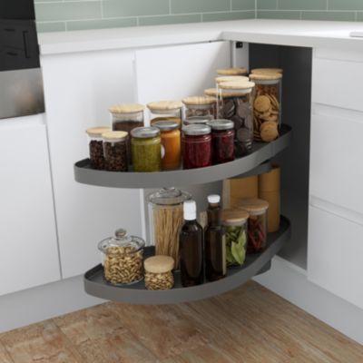 Rangement coulissant d'angle pour meuble de cuisine GoodHome Pebre 80 cm, droite