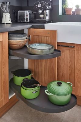 Rangement coulissant d'angle pour meuble de cuisine GoodHome Pebre 80 cm, droite