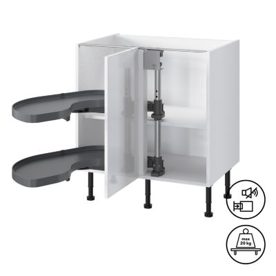 Rangement coulissant d'angle pour meuble de cuisine GoodHome Pebre 80 cm, gauche