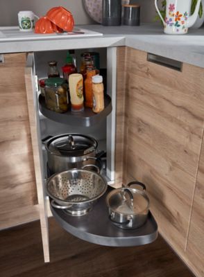 Rangement coulissant d'angle pour meuble de cuisine GoodHome Pebre 80 cm, gauche