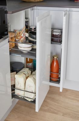 Rangement coulissant pour meuble de cuisine GoodHome Pebre 30 cm, 2 niveaux