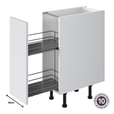 Rangement coulissant pour meuble de cuisine GoodHome Pebre 30 cm, 2 niveaux