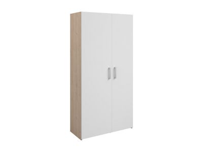 Rangement de buanderie - Naturel clair et blanc - L92 x H184 cm - ERKANO