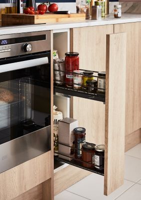 Rangement épices coulissant pour meuble de cuisine GoodHome Pebre 15 cm, 2 niveaux