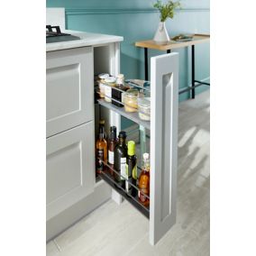 Rangement épices coulissant pour meuble de cuisine GoodHome Pebre 15 cm, 2 niveaux