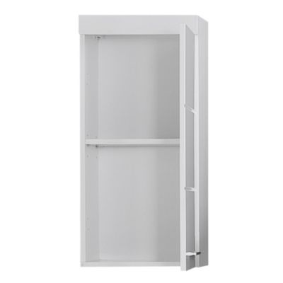 Rangement haut de salle de bain AMANDA - 1 porte - Blanc - L 37 x P 23 x H 77 cm