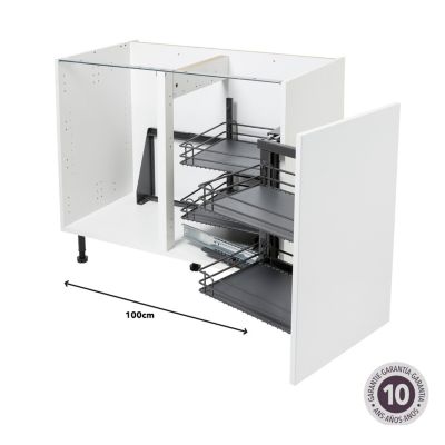 Rangement intérieur coulissant d'angle droit pour meuble de cuisine GoodHome Pebre 50 cm