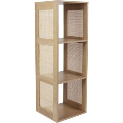 Rangement modulable cannage et bois Bali 3 cases