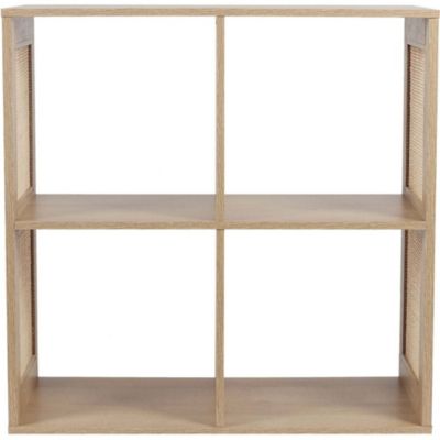 Rangement modulable cannage et bois Bali 4 cases