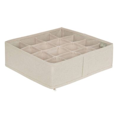 Rangement tiroir Groomy 16 compartiments beige 31x31cm - Beige- 5five