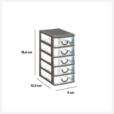 Rangement tour plastique 5 tiroirs Petit modèle - 5Five