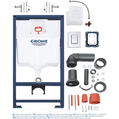 Rapid SL Pack WC bâti-support + WC suspendu sans bride avec abattant SoftClose Ceramia + plaque (GRRCE14WT01-FR)
