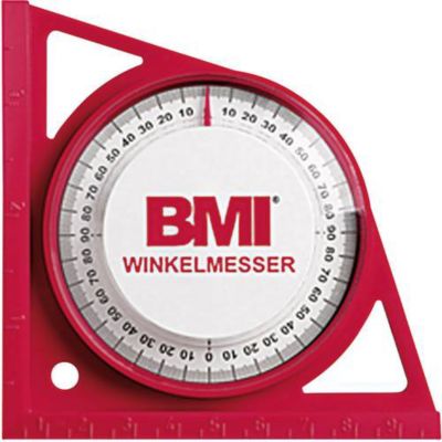 Rapporteur d'angle BMI 789500 en plastique résistant 100 x 100 mm livré étalonné