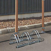 Râtelier au sol pour rangement de 3 vélos L. 72 cm acier