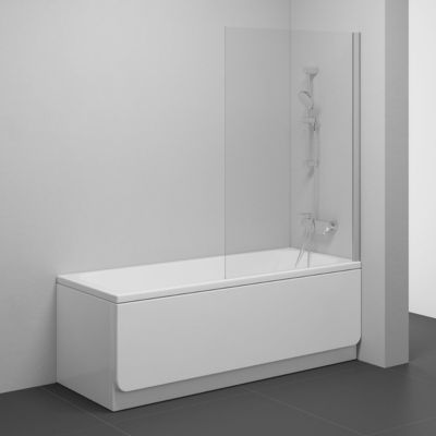 Ravak Pivot Pare-baignoire fixe en verre, 140x80cm, Chrome mat (PVS180TS)