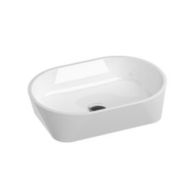 Ravak Solo Vasque à poser 58 x 40 cm sans trop plein, Blanc (XJX01358000)