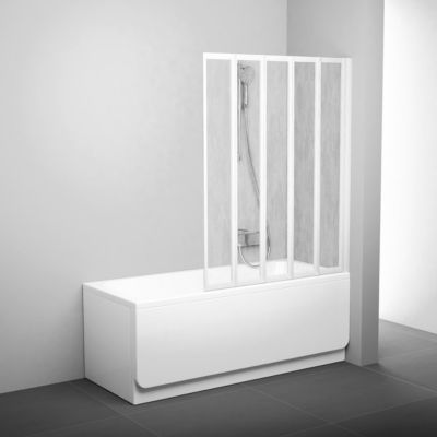 Ravak Supernova Pare-baignoire pliable, 5 parties, 133x100cm, Blanc (VS5R0)