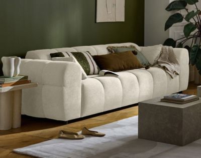 Ray - canapé droit 3 places en tissu texturé - Lisa Design