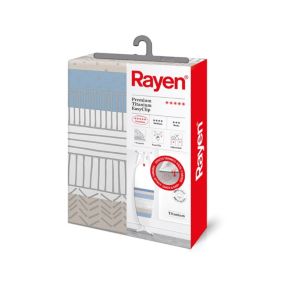 Rayen Housse universelle de planche à repasser EasyClip Adjustment Housse de repassage 4 couches : Mousse, Polaire, Tissu 100 %