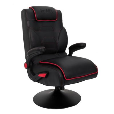 RAYSO - Fauteuil de Bureau Rabattable Noir et Rouge