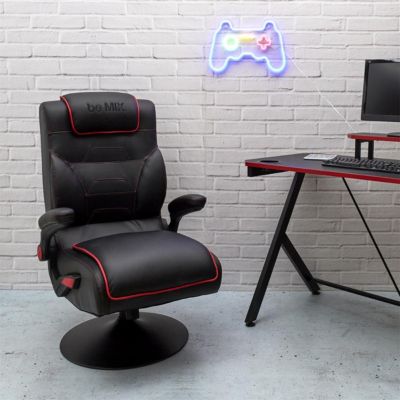 RAYSO - Fauteuil de Bureau Rabattable Noir et Rouge