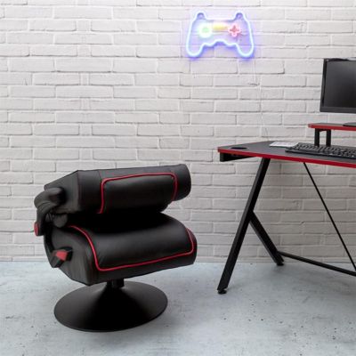 RAYSO - Fauteuil de Bureau Rabattable Noir et Rouge