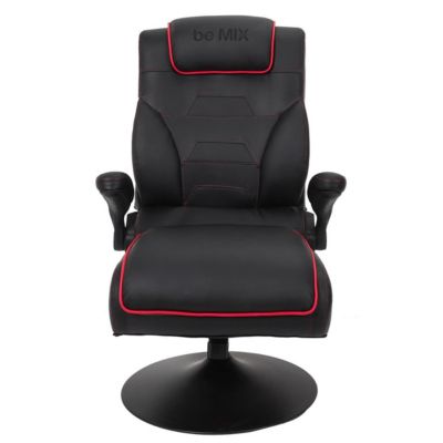 RAYSO - Fauteuil de Bureau Rabattable Noir et Rouge