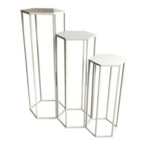 RAZZA - Lot de 3 Sellettes Gigognes Métal Blanc