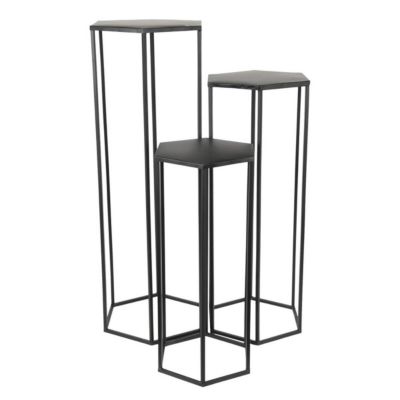 RAZZA - Lot de 3 Sellettes Gigognes Métal Noir