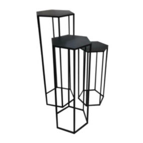 RAZZA - Lot de 3 Sellettes Gigognes Métal Noir