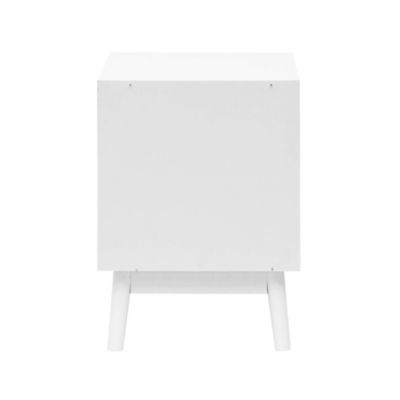 Rebecca Mobili Table de Chevet 2 Tiroirs Polyvalente Blanc MDF Style Scandinave
