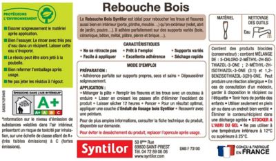 Rebouche bois trous et fissures Syntilor 2kg