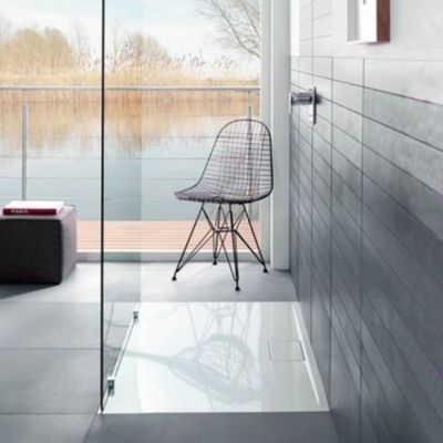 Receveur antidérapant 80 x 80 VILLEROY ET BOCH Architectura Metalrim acrylique carré gris