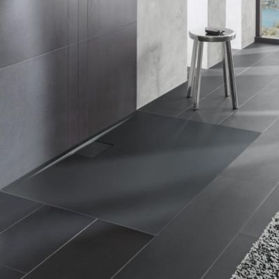 Receveur antidérapant 80 x 80 VILLEROY ET BOCH Architectura Metalrim acrylique carré gris