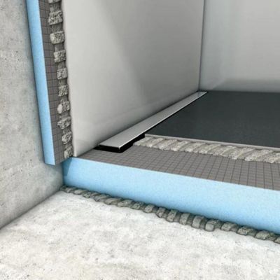 Receveur à carreler 120 x 90 cm Wedi Fundo Plano Linea - écoulement linéaire sortie sur le petit coté + kit d'étanchéité