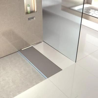 Receveur à carreler 120 x 90 cm WEDI Fundo Riolito Neo, écoulement linéaire + colle 325
