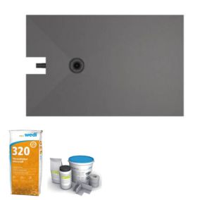 Receveur à carreler 140 x 90 cm WEDI Fundo Plano, bonde intégrée + colle 320 + kit d'étanchéité