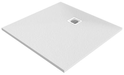 Receveur de douche 100 x 100 cm, résine, blanc, GoodHome Douro