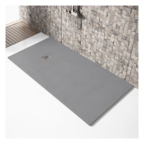 Receveur de douche 100x100cm extra plat MADISON en resine surface ardoisee beton