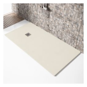 Receveur de douche 100x100cm extra plat MADISON en resine surface ardoisee sable