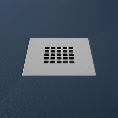 Receveur de douche 100x140 cm extra plat ONDA en resine surface ardoisee anthracite Grille inox