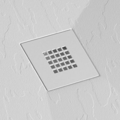 Receveur de douche 100x200 cm extra plat ONDA en resine surface ardoisee blanc Grille blanche