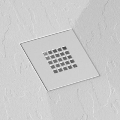 Receveur de douche 100x200 cm extra plat ONDA en resine surface ardoisee blanc Grille blanche