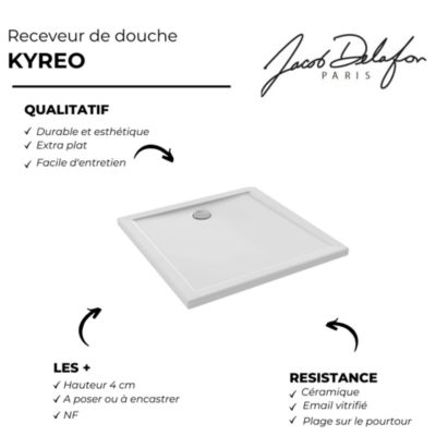 Receveur de douche 120 x 80 JACOB DELAFON Kyreo ceramique rectangle blanc