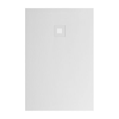 Receveur de douche 120x80 extra-plat Blanc en résine minérale antidérapant effet ardoise - Thor LAVABERG