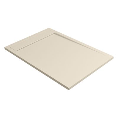 Receveur de douche 160x90 extra-plat Beige en résine minérale antidérapant effet ardoise - Magnus LAVABERG