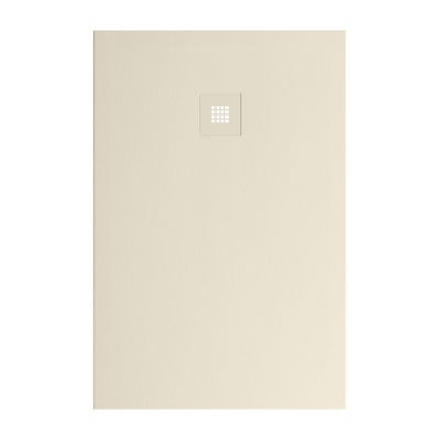 Receveur de douche 160x90 extra-plat Beige en résine minérale antidérapant effet ardoise - Thor LAVABERG